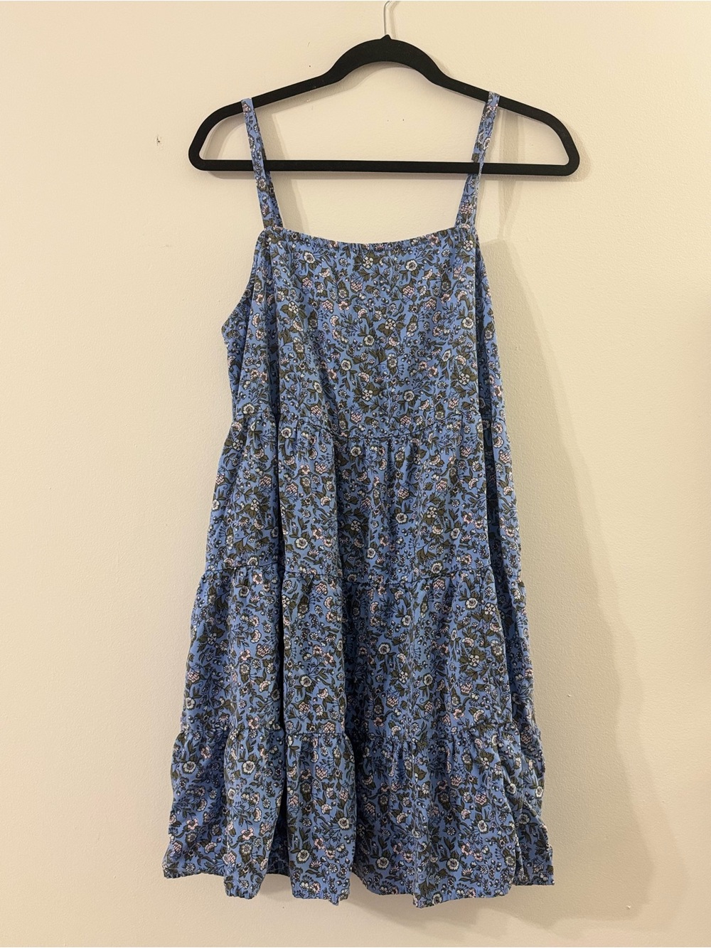 Old Navy Blue Floral Tiered Mini Dress